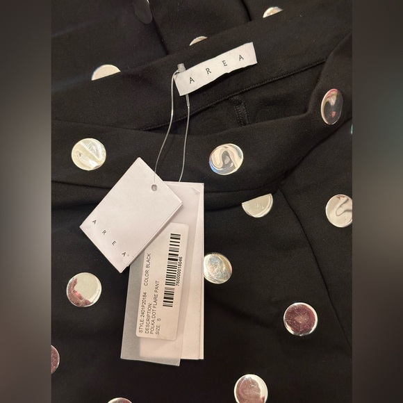 NWT AREA Polka Dot Flare Pant in Black new fwrd metallic - Picture 5 of 10